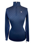 Ariat TEK Heat Series Long Sleeve Shirt in Navy Polka Dot - Women's XL