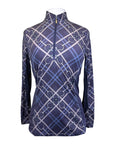 Arista Equestrian 'Brio-Tek' 1/4 Zip Shirt in Purple Plaid/Bits