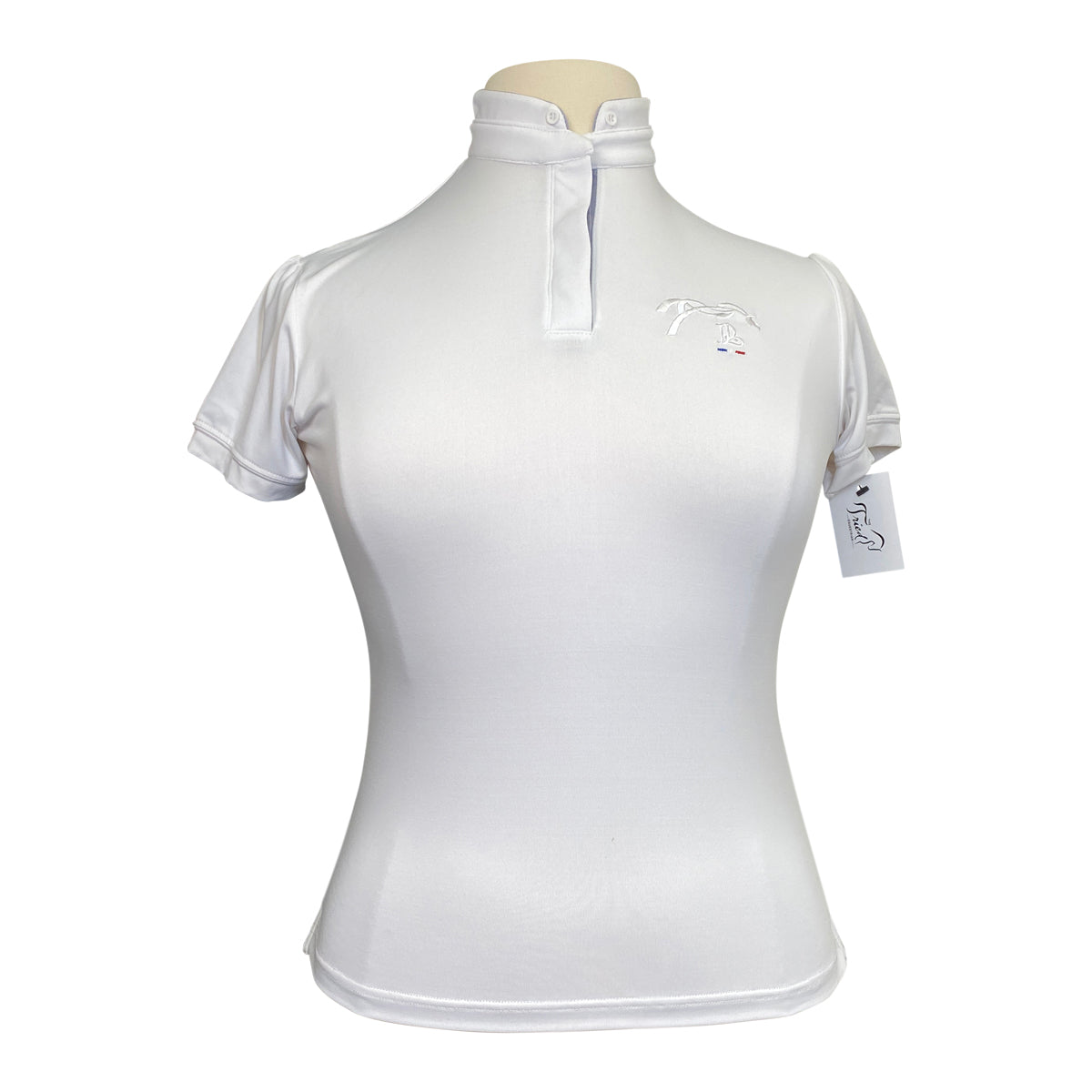 Penelope "Madrid" Competition Polo  in White - Women's Large