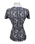 Ronner Short Sleeve Sport Polo in Dark Grey/Grey Bits & Stirrups
