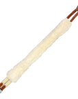 Sheepskin Lined Fancy Stitched Leather Girth in Chestnut