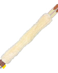 Edgewood Fancy Stitched Single Elastic Removable Sheepskin Girth in Chestnut