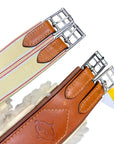 Edgewood Fancy Stitched Single Elastic Removable Sheepskin Girth in Chestnut