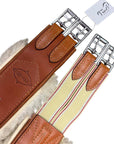 Edgewood Fancy Stitch Sheepskin Girth in Chestnut