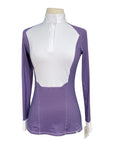 RJ Classics 'Liv' Long Sleeve Show Shirt in White/Plum Micro