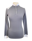 Free Ride Equestrian 'Devon' Long Sleeve Competition Top in Grey