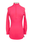 Goode Rider 1/2 Zip Seamless Shirt in Neon Pink