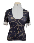 PS of Sweden 'Hill' Short Sleeve Show Shirt in Black/Gold Bits