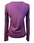 Hannah Childs 'Angelina' V-Neck Sweater in Aubergine