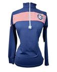 Equine Couture Patriot Sport Shirt in Navy/Stripes