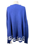 Hannah Childs 'Kristina' Poncho in Navy/White