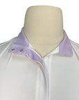 RJ Classics 'Maddie' Show Shirt in White/Purple Stripe - Women's XL