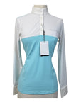 Iago Long Sleeve Competition Shirt in Electric Blue/White