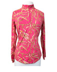 Ibkul Solid Long Sleeve Mock Neck Top in Red Tack