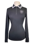 Asmar Equestrian 'Flora' Longsleeve Polo in Black