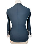 Asmar Equestrian Mesh Long Sleeve Show Shirt in White/Teal