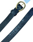 Peachy Belts Leather Belt in Croc/Gold - Women's S/M