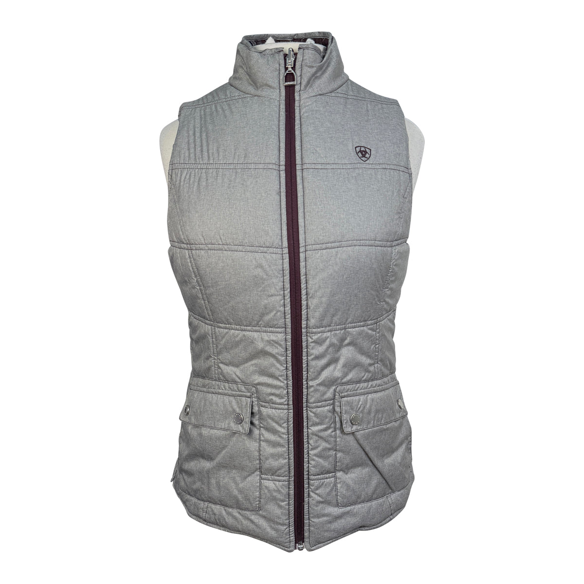 Ariat Reversible Puffer Vest  in Purple Plaid/Grey