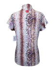 Kastel Denmark Flutter Sleeve Shirt in Fuchsia Dragon Scales