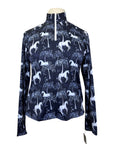 Deinhardt Designs 'Jeyna' Long Sleeve Shirt in Navy Horses