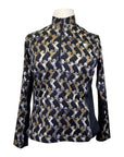 Arista Equestrian 'Luxe' 1/4 Zip Shirt in Black/Multi Horses