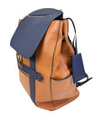Lauracea Convertible Backpack Tote in Caramel/Navy