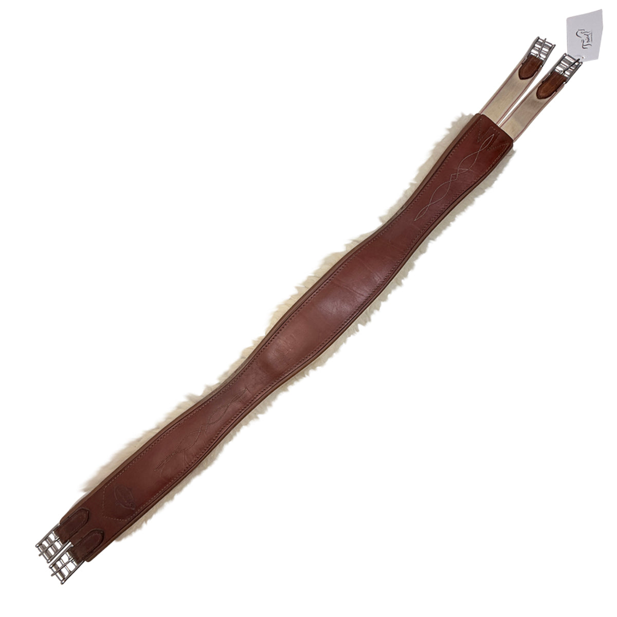 Edgewood Sheepskin Single End Elastic Girth in Chestnut