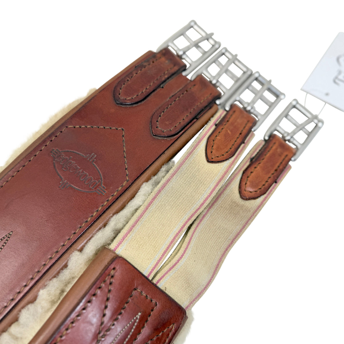 Edgewood Sheepskin Single End Elastic Girth in Chestnut