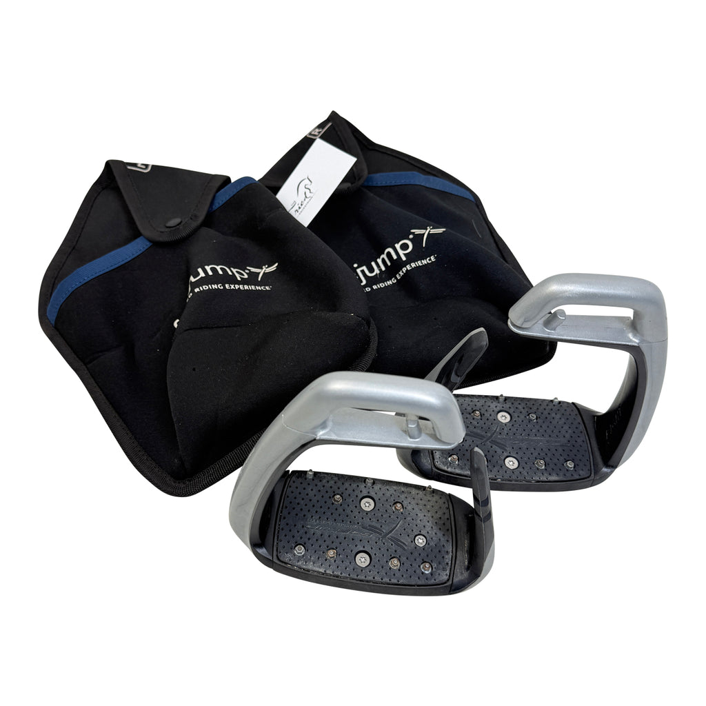 FreeJump Soft'Up Classic Stirrups in Silver/Black - 4.5"