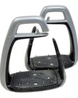 FreeJump Soft'Up Classic Stirrups in Silver/Black - 4.5"