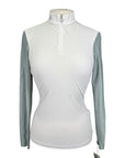 Cavalleria Toscana Perforated Training Polo in White/Sage