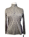 Arista Equestrian 'Luxe' 1/4 Zip Shirt in Green & Taupe Logo