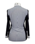 Asmar Equestrian Mesh Long Sleeve Show Shirt in Black & White Stripes
