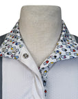 Essex Classics "Luna" Performance Short Sleeve Show Shirt in Grey/Snow-cones