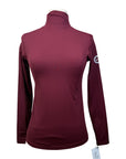 Riviera Mock Neck Training Shirt in Burgundy - Approx. Women's XS