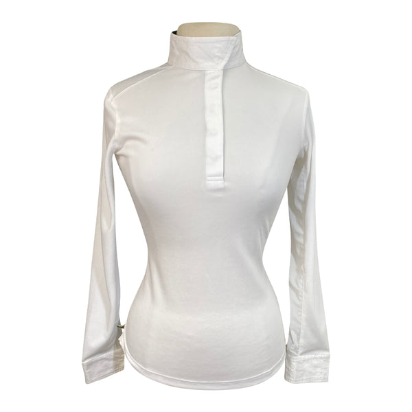 Shires Aubrion Show Shirt in White/Jungle Tour - Women's Small