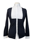 Cavalleria Toscana Embossed Long Sleeve Bib Shirt in Navy