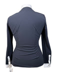 Cavalleria Toscana Embossed Long Sleeve Bib Shirt in Navy