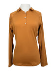 Dover Saddlery Long Sleeve 1/4 Polo Button Down in Pumpkin
