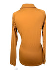 Dover Saddlery Long Sleeve 1/4 Polo Button Down in Pumpkin