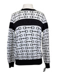 Vestrum 'Montagna' Round Neck Sweater in White/Black