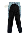 Kerrits Kids Performance Knee Patch Pocket Tights in Blue/Black Horseshoes