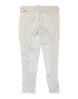 TuffRider Ribbed Low-Rise Knee-Patch Breech in White