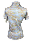 Rönner 'Noelia' Short Sleeve Polo in Light Blue/Gold Horses - Women's Small