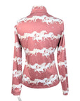Rönner Aspen Zip Shirt in Red/Running Horses
