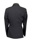 Back of RJ Classics Washable Show Coat in Black Pinstripe