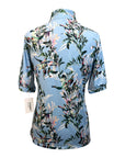 Kastel Signature Short Sleeve Shirt in Light Blue Botanical