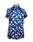 Kastel Charlotte Signature Short Sleeve Shirt in Blue/White Mosaic