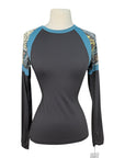 Kastel Long Sleeve Crewneck in Black/Teal/Tan Floral