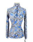 Kastel Long Sleeve 1/4 Zip in Blue Ikat